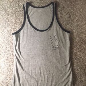 ❤️❤️ PRINT SHOP Grey Peace Tank
